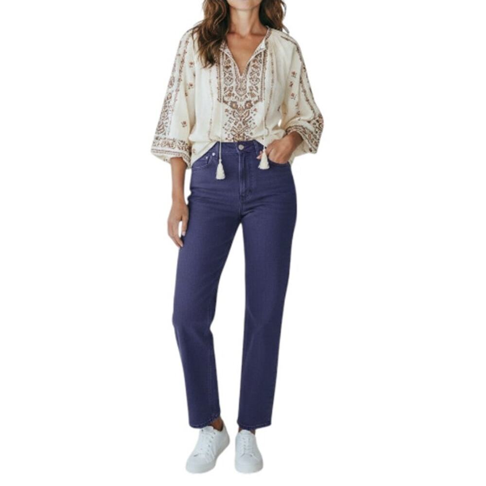 EVERLANE The Way-High Jean Women 28 Purple/Blue Straight Organic Everyday Rare